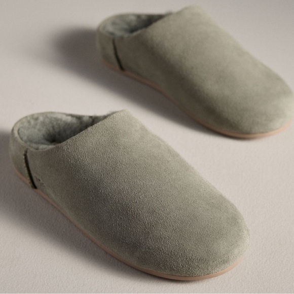 UGG Shoes - UGG Green Suede Slippers Women's Elea Slippers mosss green